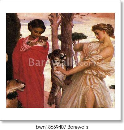 The Syracusan Bride leading WIld Animals in Procession to the Temple of Diana. Detail by Frederick Leighton, Art Print The Syracusan Bride leading WIld Animals in Procession to the Temple of Diana. Detail by Frederick Leighton, Art Print