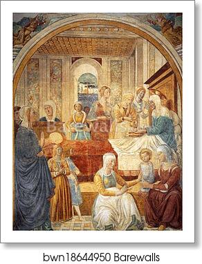 Tabernacle of the Visitation: Birth of Mary by Benozzo Gozzoli, Art Print