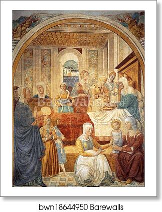 Tabernacle of the Visitation: Birth of Mary by Benozzo Gozzoli, Art Print Tabernacle of the Visitation: Birth of Mary by Benozzo Gozzoli, Art Print