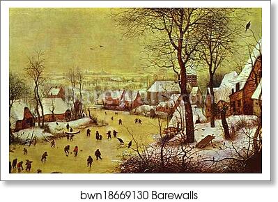 Winter Landscape with Skaters by Pieter Bruegel The Elder, Art Print Winter Landscape with Skaters by Pieter Bruegel The Elder, Art Print