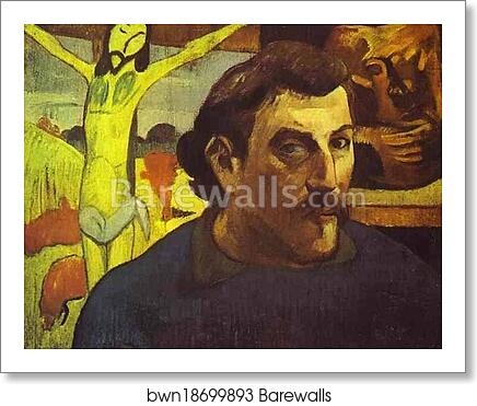 Self-Portrait with Yellow Christ by Paul Gauguin, Art Print