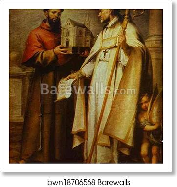 St. Leander and St. Bonaventura by Bartolomé Esteban Murillo, Art Print