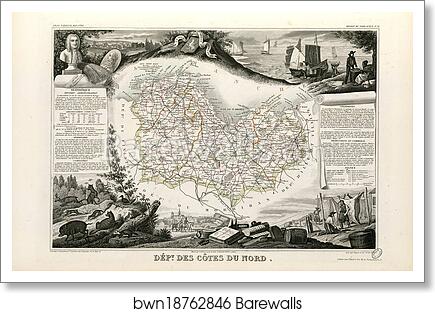 Dépt. des Côtes du Nord (région du nord-ouest) by Victor Jules Levasseur, Art Print