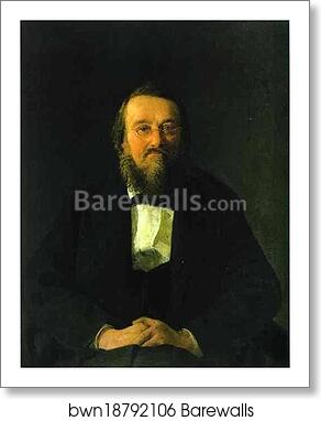 Portrait of the Historian Nikolay Kostomarov by Nikolay Gay, Art Print