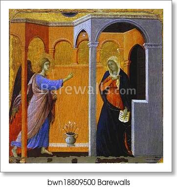 Maestà (front, predella) The Annunciation by Duccio Di Buoninsegna, Art Print Maestà (front, predella) The Annunciation by Duccio Di Buoninsegna, Art Print