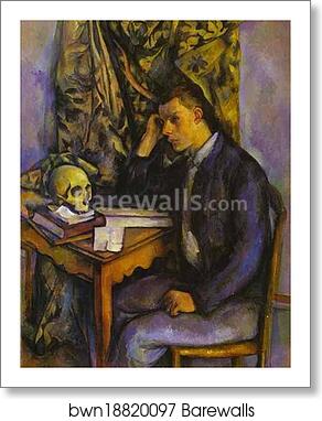 Young Man with a Skull by Paul Cézanne, Art Print