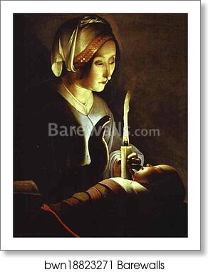 The Newborn by Georges De La Tour, Art Print