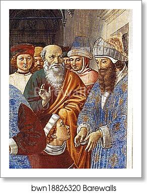 Arrival of St. Augustine in Milan. Detail by Benozzo Gozzoli, Art Print