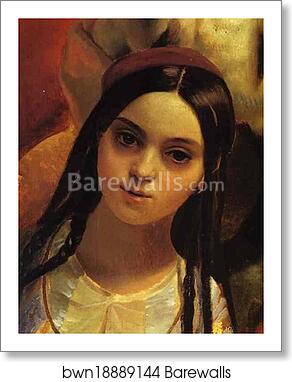 Portrait of Countess Yu. P. Samoilova and Her Ward Amacilia Pacini Leaving a Ball. Detail by Karl Brulloff, Art Print Portrait of Countess Yu. P. Samoilova and Her Ward Amacilia Pacini Leaving a Ball. Detail by Karl Brulloff, Art Print