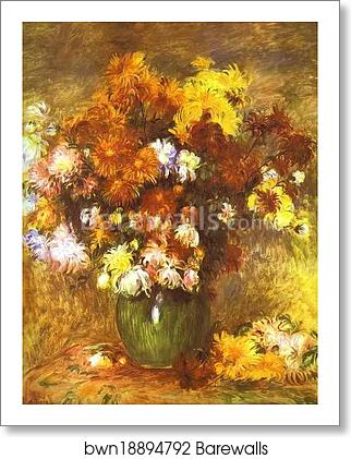 Bouquet of Chrysanthemums by Pierre-Auguste Renoir, Art Print Bouquet of Chrysanthemums by Pierre-Auguste Renoir, Art Print