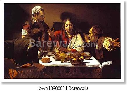 Supper at Emmaus by Caravaggio, Art Print
