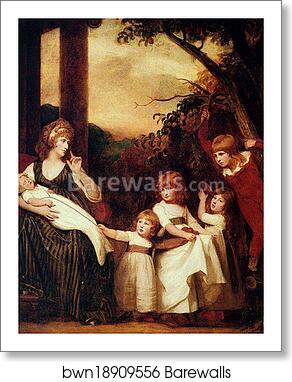 Portrait Of Charlotte Bosanquet With Her Five Elder Children by George Romney, Art Print
