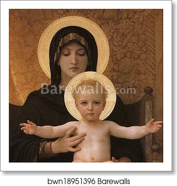 Virgin and Child. Detail by William-Adolphe Bouguereau, Art Print