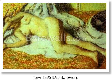 Bather Streched Out on the Floor by Edgar Degas, Art Print