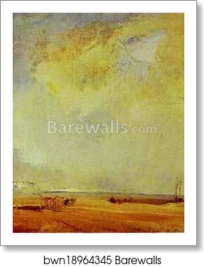 View of the Coast of Normandy by Richard Parkes Bonington, Art Print