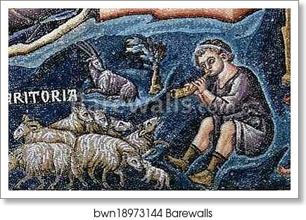 Nativity of Christ. Detail by Pietro Cavallini, Art Print