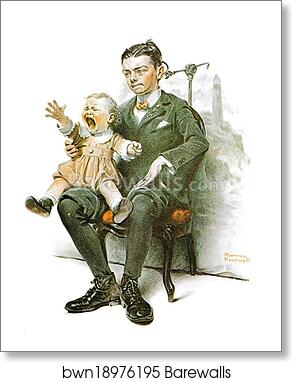 Watch the Bird by Norman Rockwell, Art Print