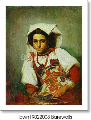 Portrait of an Italian Girl by Pavel Tchistyakov, Art Print