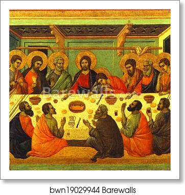 Maestà (back, central panel) The Last Supper by Duccio Di Buoninsegna, Art Print