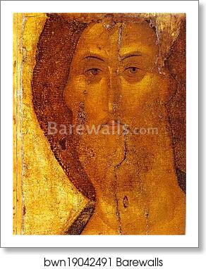 Our Savior. Detail by Andrei Rublev, Art Print
