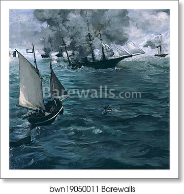 The Battle of the U.S.S. "Kearsarge" and the C.S.S. "Alabama" by Édouard Manet, Art Print