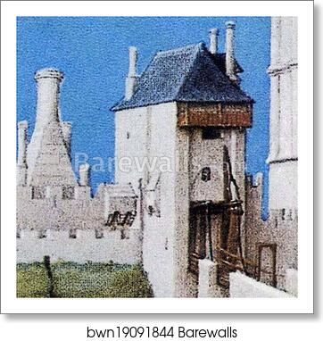Les trÄ�s riches heures du Duc de Berry. September. Château de Saumur. Detail by Limbourg Brothers, Art Print