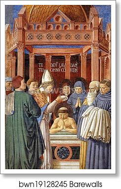 Baptism of St. Augustine by Benozzo Gozzoli, Art Print