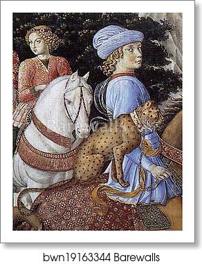 Procession of the Magus Caspar. Detail by Benozzo Gozzoli, Art Print
