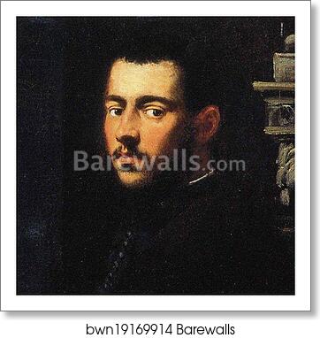 Portrait of a Man. Detail by Jacopo Robusti, Called Tintoretto, Art Print