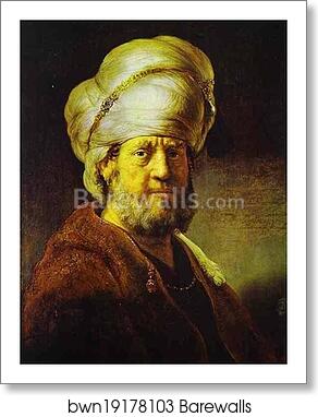 Portrait of a Man in an Oriental Costume by Rembrandt Harmenszoon Van Rijn, Art Print
