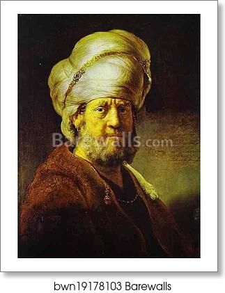 Portrait of a Man in an Oriental Costume by Rembrandt Harmenszoon Van Rijn, Art Print Portrait of a Man in an Oriental Costume by Rembrandt Harmenszoon Van Rijn, Art Print