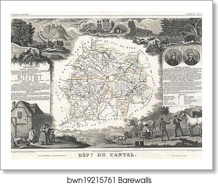Dept. du Cantal by Victor Jules Levasseur, Art Print