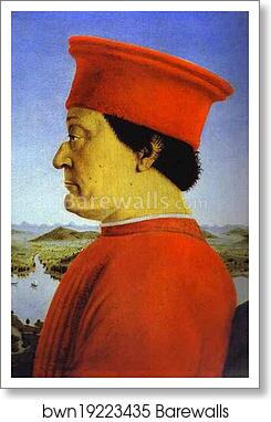 Diptych Portraits of Federico da Montefeltro, Duke of Urbino, and His Wife, Batista Sforza by Piero Della Francesca, Art Print