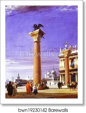 St. Mark's Column in Venice by Richard Parkes Bonington, Art Print
