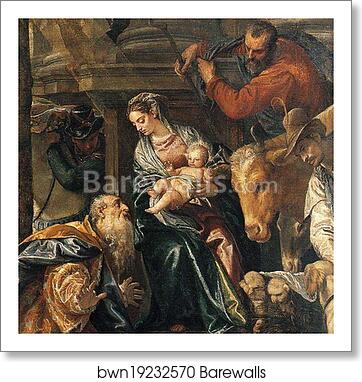 The Adoration of the Kings. Detail by Paolo Veronese, Art Print The Adoration of the Kings. Detail by Paolo Veronese, Art Print