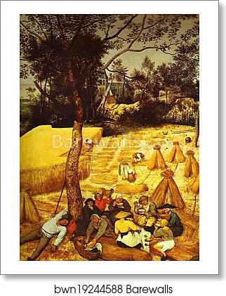 The Corn Harvest (August). Detail by Pieter Bruegel The Elder, Art Print The Corn Harvest (August). Detail by Pieter Bruegel The Elder, Art Print
