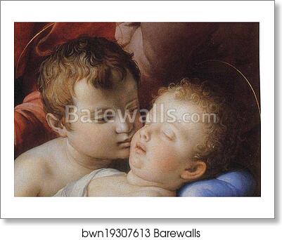 The Madonna and Child with the Infant St.John the Baptist, known as The Panciatichi Madonna. Detail by Agnolo Bronzino, Art Print The Madonna and Child with the Infant St.John the Baptist, known as The Panciatichi Madonna. Detail by Agnolo Bronzino, Art Print