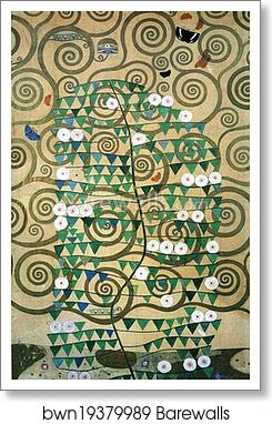 Cartoon for the frieze in the Villa Stoclet in Brussels: right part of the Tree of Life by Gustav Klimt, Art Print