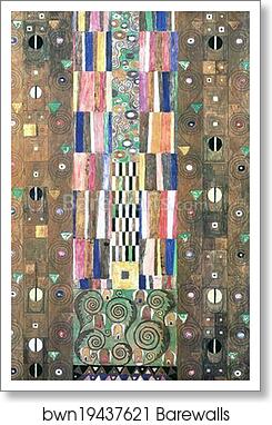 Cartoon for the frieze in the Villa Stoclet in Brussels. Separate decorated panel: left part of the Tree of Life by Gustav Klimt, Art Print Cartoon for the frieze in the Villa Stoclet in Brussels. Separate decorated panel: left part of the Tree of Life by Gustav Klimt, Art Print