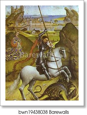 St. George and the Dragon by Rogier Van Der Weyden, Art Print