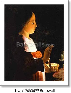 Education of the Virgin. Detail by Georges De La Tour, Art Print