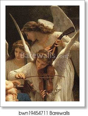 Song of the Angels. Detail by William-Adolphe Bouguereau, Art Print Song of the Angels. Detail by William-Adolphe Bouguereau, Art Print