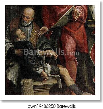 Saint Pantaleon Healing a Child. Detail by Paolo Veronese, Art Print