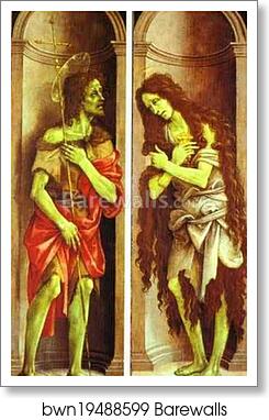 St. John the Baptist. Mary Magdalene by Filippino Lippi, Art Print