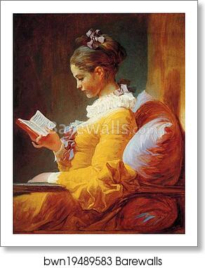 A Young Girl Reading by Jean-Honoré Fragonard, Art Print
