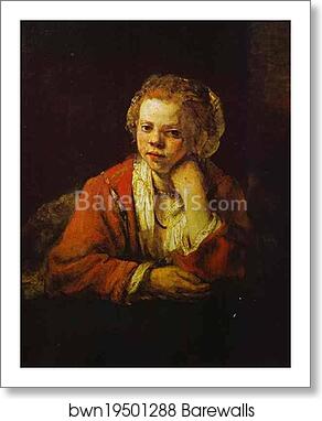 Young Girl at the Window by Rembrandt Harmenszoon Van Rijn, Art Print
