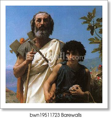 Homer and His Guide. Detail by William-Adolphe Bouguereau, Art Print