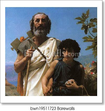 Homer and His Guide. Detail by William-Adolphe Bouguereau, Art Print Homer and His Guide. Detail by William-Adolphe Bouguereau, Art Print
