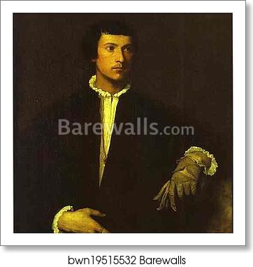 Man with a Glove by Titian, Art Print