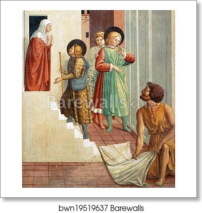Birth of St. Francis, Prophecy of the Birth by a Pilgrim, Homage of the Simple Man by Benozzo Gozzoli, Art Print Birth of St. Francis, Prophecy of the Birth by a Pilgrim, Homage of the Simple Man by Benozzo Gozzoli, Art Print